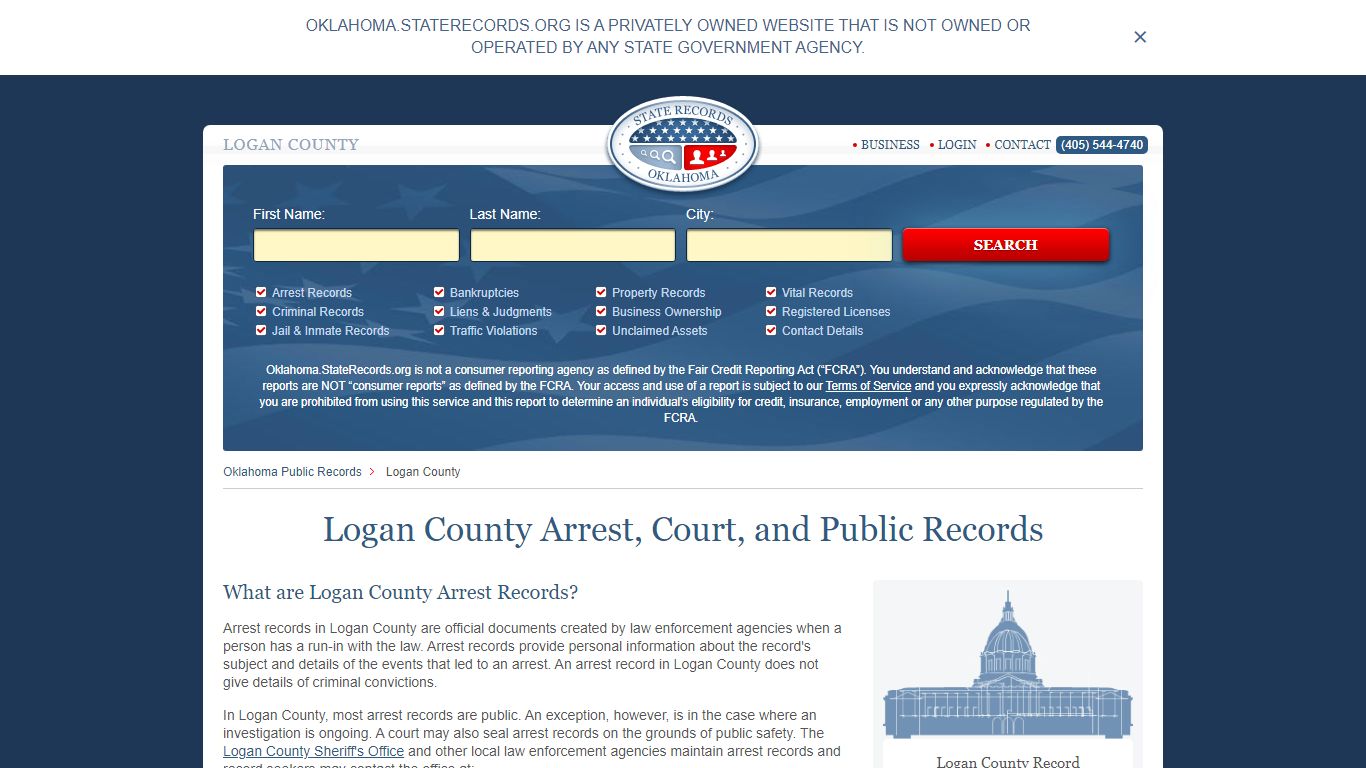 Logan County Arrest, Court, and Public Records